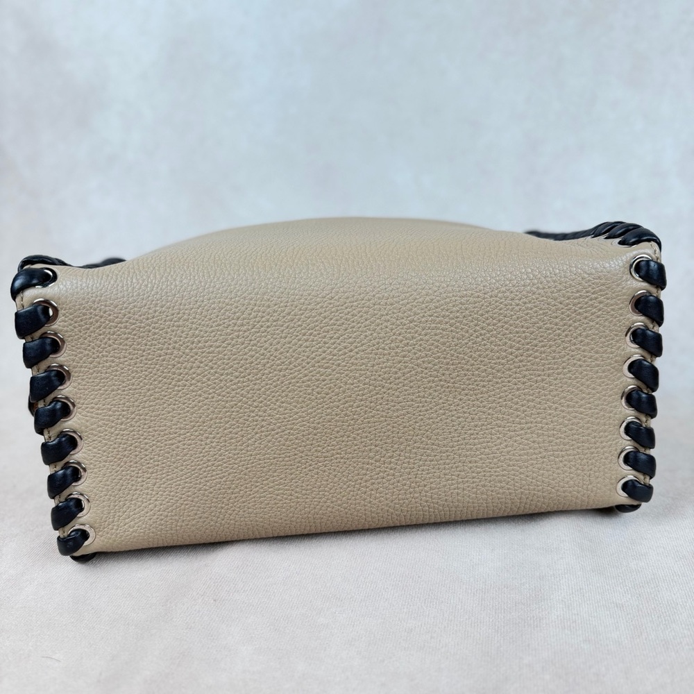 Fendi Selleria Leather Top Handle Crossbody Bag Reversible Wide Strap - Picture 6 of 17